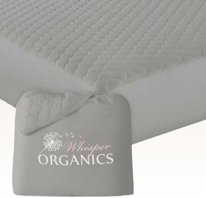 Whisper Organics 100% Cotton Organic Quilted Mattress Pad Protector