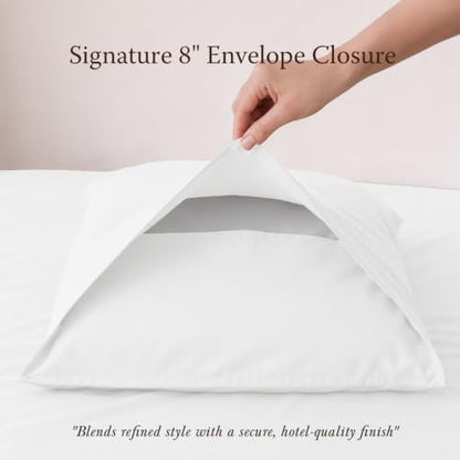 Threadmill Organic Cotton Standard Pillowcases, Percale, White, 2-Piece