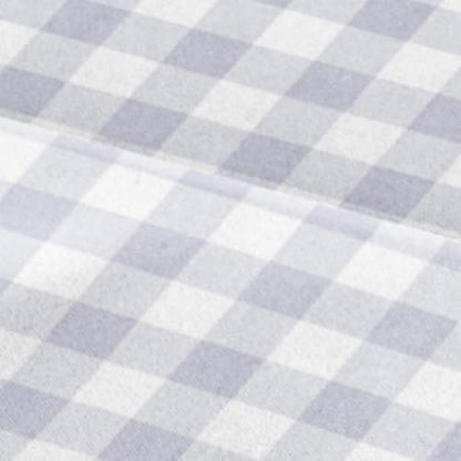 Twin XL 3 Piece Striped Sheet Set - Breathable & Cooling - Grey Gingham