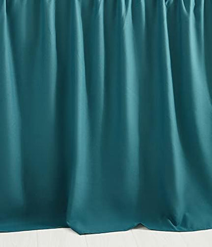 CHIXIN Ruffle Skirt Bedspread - 30" Long Drop, Shabby Chic Style Bedding, Lightweight, 3 Piece Set, Cal King Size, Lagoon