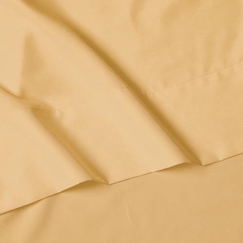Elegant Comfort Luxury 4-Piece Bed Sheet Set - Luxury Bedding 1500 Premium Hotel Quality Microfiber, Wrinkle Resistant Cool & Breathable, Easy Elastic Fitted, Queen, Camel-Gold