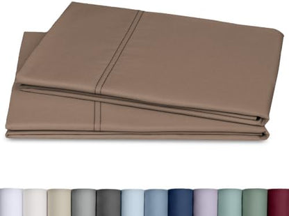 California Design Den 800 Thread Count 2-Pack King Pillow Cases, Mocha