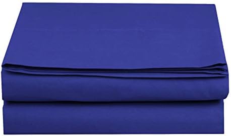 Elegant Comfort Premium Hotel Quality 1-Piece Flat Sheet, Luxury and Softest 1500 Premium Hotel Quality Microfiber Bedding Flat Sheet, Wrinkle-Free, Stain-Resistant, King, Royal Blue