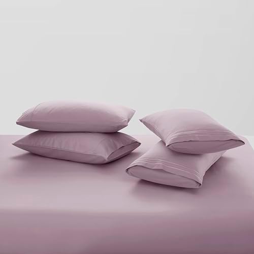 Clara Clark Twin Sheets - Hotel Luxury 5 Piece Bed Sheets for Twin Size Bed - Soft Bedding Sheets & Pillowcases, Fits Mattress up to 16 inch deep. Twin, Dusty Purple