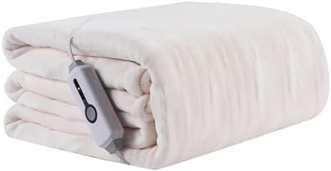 ReyyNio Electric Heated Blanket Full Size 72"x84", 10H Auto-Off, White