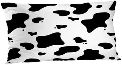TOMWISH Black and White Cow Print Throw Pillow Cover 12x20 Inch Set of 2
