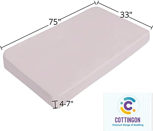 1 PC Cot Size 33" x 75" Fitted Sheet Only, 100% Egyptian Cotton, Blush Pink