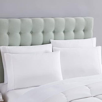 Sweet Home Collection 5 Piece Comforter Set Bag Solid Color All Season Soft Down Alternative Blanket & Luxurious Microfiber Bed Sheets, White, Twin