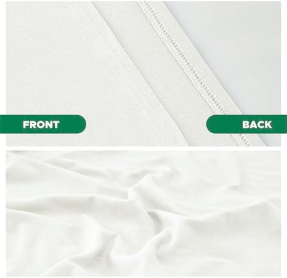 Box Spring Cover Queen Size-Ivory Stretch Wrap Around 4 Sided Bed Skirt