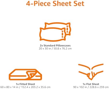 Amazon Basics 100% Cotton Jersey Bed Sheet Set, Breathable, Soft, Queen, Black, Solid
