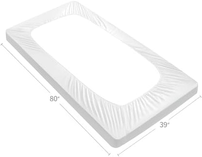 Twin XL Mattress Topper Pad Protector Quilted Waterproof, 39" x 80" White