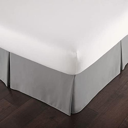 Microfiber Queen Bed Skirt 14 Inch Drop Split Corners Easy Care Steel Grey