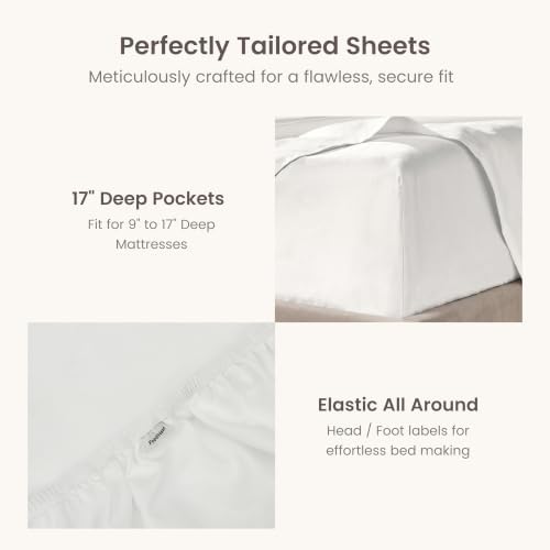 BIOWEAVES 100% Organic Cotton Sheets, 300 Thread Count 3-Piece GOTS Certified Bed Sheet Set Fits Mattress Upto 17" Deep Pocket, Soft & Silky Sateen Weave (Twin, White)