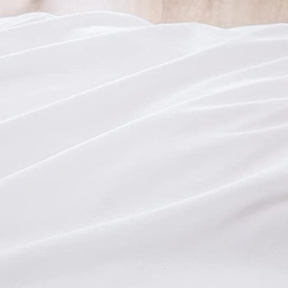 BESTOUCH Cotton Solid Duvet Cover Set Bright White Super King Plus