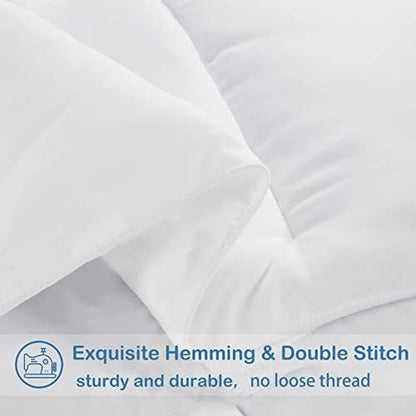EASELAND Twin Size Down Alternative Comforter, White, 64x88 Inches