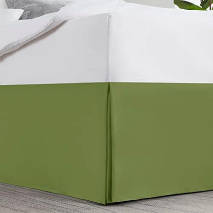 Nestl Calla Green Bed Skirt King Size - King Bed Skirt 14 Inch Drop - Brushed Microfiber Bed Skirts - Hotel Quality Pleated Bed Skirt - Shrinkage & Fade Resistant