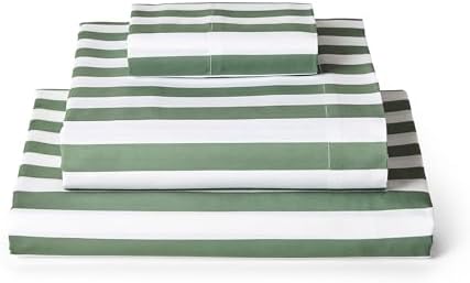 Mellanni Iconic 3-Piece, Ultra Soft Sheet Set (Twin, Oxford Stripe Sage)