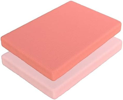 Baby Bassinet Sheets Girls – 100% Cotton Muslin Bassinet Sheets, 2 pc Bassinet Mattress Sheets, 32"x16"x 4", Oeko-TEX Certified, Bedside Bassinet Sheet (Pink)