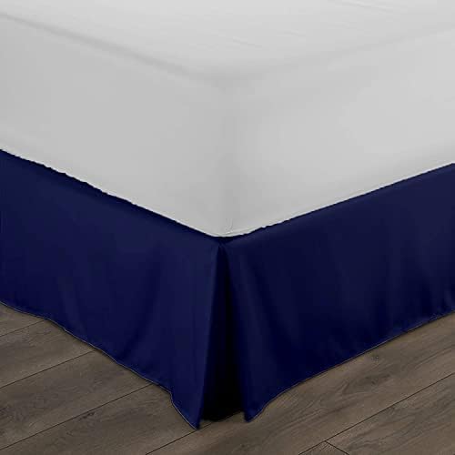 Full Size Bed Skirt 1pc - Bed Frame and Box Spring Cover - 18-Inch Tailored Drop Pleated 800-TC Luxury Classic Look Egyptian Cotton- Easy Fit, Wrinkle, Fade, Stain Resistant