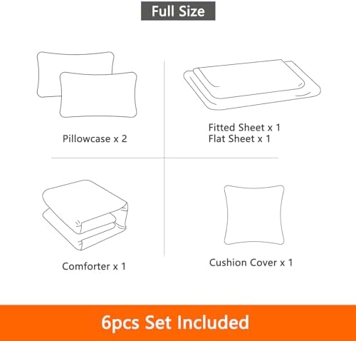 6 Pieces 3D Block Bedding Set Full Size Blue Gaming Block for Boys Comforter Set Bed in A Bag Perfect for Boys Girls Kids Teens Bedroom Decorative Full13