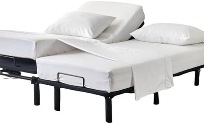Kingnex Split Cal King Sheets Set for Adjustable Bed White