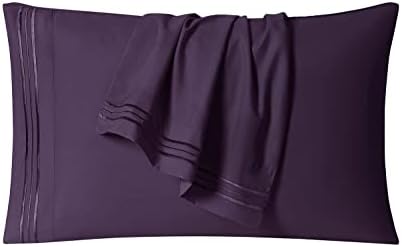 Clara Clark Bed Sheets, Premier 1800 Series 4 Piece Bed Sheet Set, Deep Pocket, Wrinkle, Fade, Stain Resistant, Luxury Soft Bedding Sheets & Pillowcases, Queen, Purple Eggplant