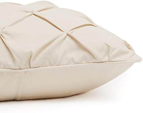 Amazon Basics All-Season Down-Alternative 3-Piece Comforter Bedding Set, Soft Lightweight Microfiber, Pinch Pleat Design, King, Beige