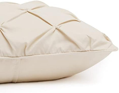 Amazon Basics All-Season Down-Alternative 3-Piece Comforter Bedding Set, Soft Lightweight Microfiber, Pinch Pleat Design, King, Beige