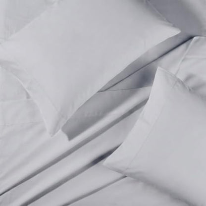 BIOWEAVES 100% Organic Cotton Sheets, 300 Thread Count 3-Piece GOTS Certified Bed Sheet Set Fits Mattress Upto 17" Deep Pocket, Soft & Silky Sateen Weave (Twin, Glacier Gray)