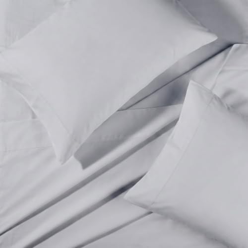 BIOWEAVES 100% Organic Cotton Sheets, 300 Thread Count 4-Piece GOTS Certified Bed Sheet Set Fits Mattress Upto 17" Deep Pocket, Soft & Silky Sateen Weave (California King, Glacier Gray)