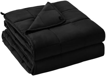 yescool Weighted Blanket for Adults 15lbsQueen Size, 60" x 80", Black