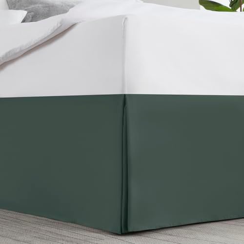 Nestl Ice Blue Bed Skirt Queen Size - Queen Bed Skirt 14 Inch Drop - Brushed Microfiber Bed Skirts - Hotel Quality Pleated Bed Skirt - Shrinkage & Fade Resistant