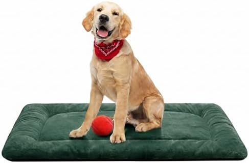 Dog Crate Pad Washable Dog Bed for Crate Medium Cozy Mat 36-Inch Green