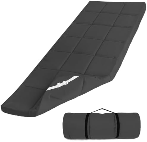 Cot Mattress Topper (Improved Thickness), Foam Quilted Pads for Camping, Soft Comfortable Sleeping Cot Mattress Pad Only, Camping Pad 75"x30" for Camp Cot/Rv Bunk/Narrow Twin Beds, Navy