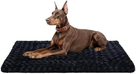 Exsnugy Washable Dog Bed Mat Large Size Fluffy Pet Crate Pad 48x30 XXL