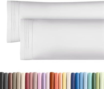 Body Pillow Cases Set of 2 - Ultra Soft Pillowcase Covers - French Grey