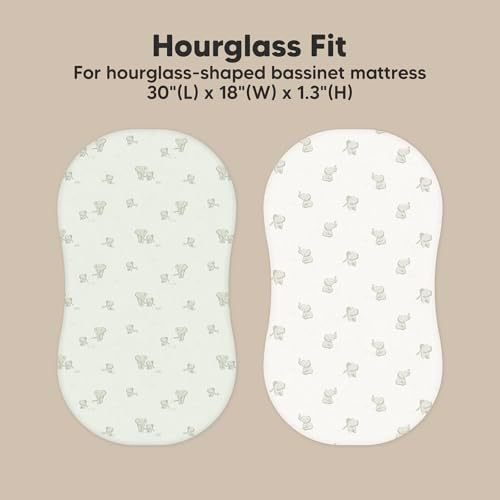 2pk Organic Bassinet Sheets, Compatible with Halo Bassinest (Elly)