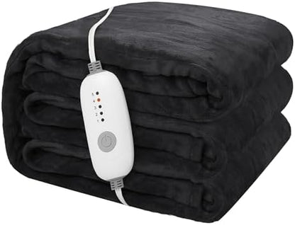 Electric Heated Blanket Full Size 72"x84", Black