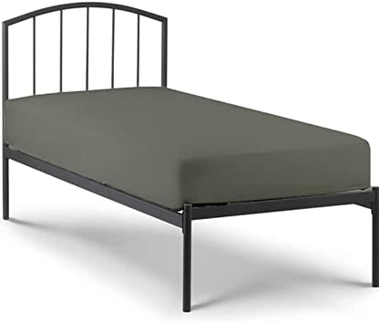 1 PC Cot Size 25" x 75" Fitted Sheet Only, 100% Egyptian Cotton, Stone Grey