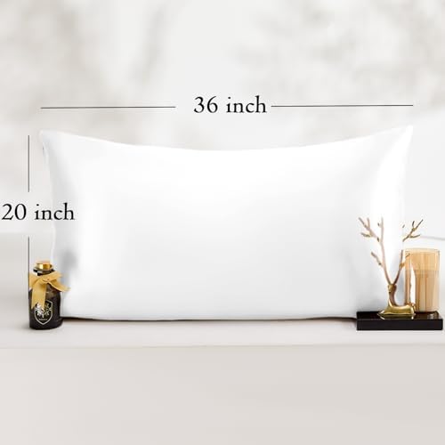 Vielit King Satin Pillowcase for Hair 4 Pack, Similar to Silk Pillow Cases, Easier Care Than Silk Pillowcase, Gifts for Women Men - White, 20x36 & Envelope Closure and 2 Satin Scrunchies