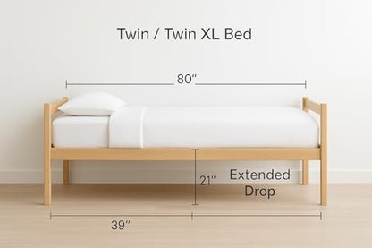 Pleated College Dorm Bed Skirt Luxury Microfiber, Twin XL (39x80) with Split Corners, 32" Long Drop, Hotel-Quality 1800 Ultra-Soft Dust Ruffle, White