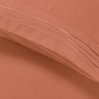 Elegant Comfort Luxury 4-Piece Bed Sheet Set - Luxury Bedding 1500 Thread Count Egyptian Quality Microfiber, Wrinkle Resistant Cool & Breathable, Easy Elastic Fitted, Queen, Coral