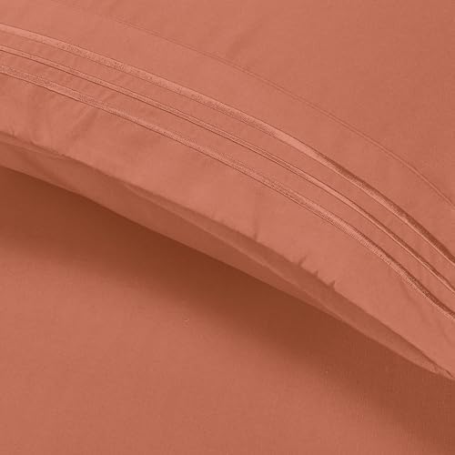 Elegant Comfort Luxury 4-Piece Bed Sheet Set - Luxury Bedding 1500 Thread Count Egyptian Quality Microfiber, Wrinkle Resistant Cool & Breathable, Easy Elastic Fitted, Full, Coral