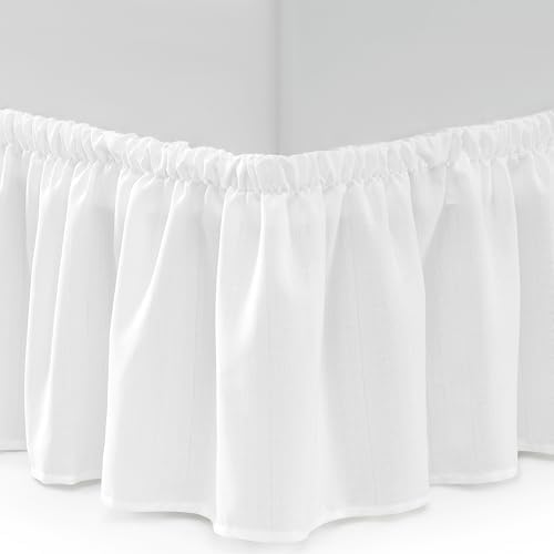 Casual Living Full XL Bed Skirt, Ruffled Wrap-Around, 15" Drop, White