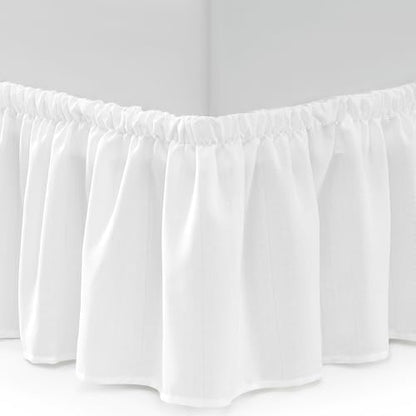 Casual Living Full XL Bed Skirt, Ruffled Wrap-Around, 15" Drop, White