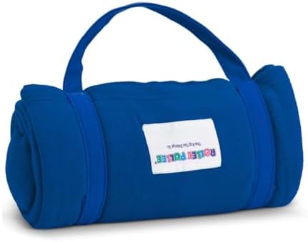 ROLLEE POLLEE Nap Sac Roll Up Napping Blanket with Attached Pillow for Preschool/Daycare, Super Soft with Elastic Straps, Fits Most Mats and Cots