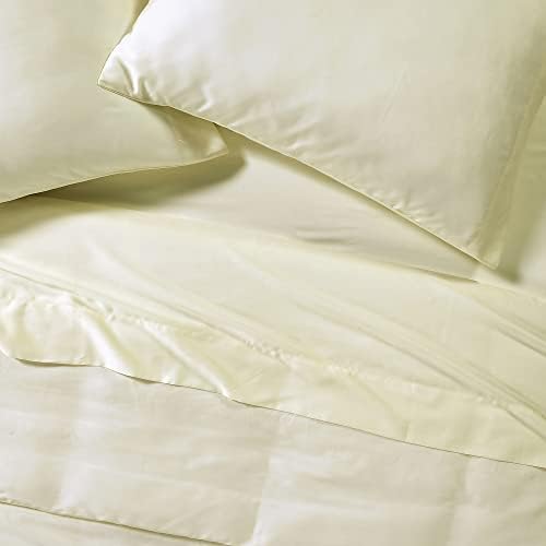 Sijo AiryWeight Tencel Sheet Set, 100% Lyocell Derived from Eucalyptus, Buttery Soft, Architectural Digest Best Cooling Sheets Winner - 2pc - 1 Pillowcase 1 Fitted (Cream, Twin XL)