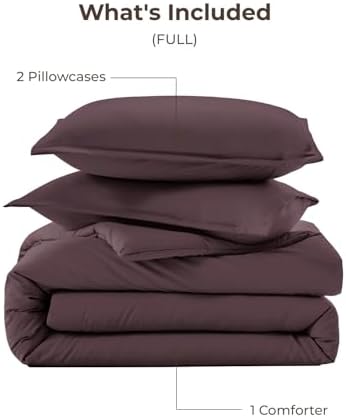 Litanika Plum Comforter Full Size, 3 Pieces Lightweight Solid Bed Set