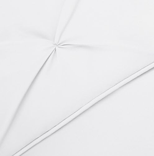 Amazon Basics 3-Piece All-Season Soft Down-Alternative Lightweight Microfiber Comforter Bedding Set, Pinch Pleat Design with Piped Edges, King, Bright White