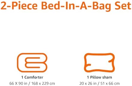 Amazon Basics 2-Piece Soft Microfiber Kid's Comforter and Pillow Sham Set, Twin, Navy, Solid